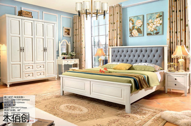 木佰創象牙白美式壓紋家具1