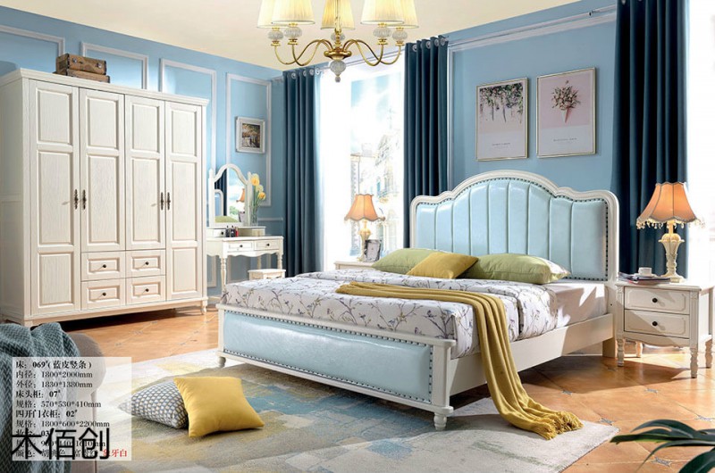 木佰創象牙白美式壓紋家具2