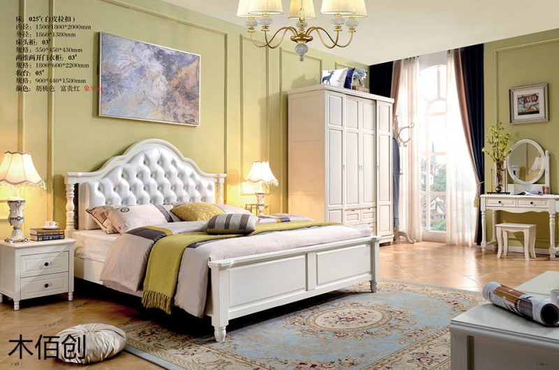 木佰創象牙白美式壓紋家具10