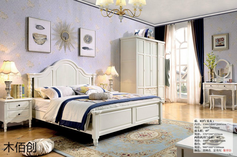 木佰創象牙白美式壓紋家具11