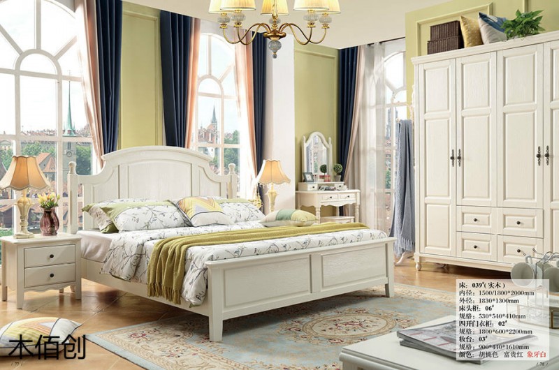 木佰創象牙白美式壓紋家具17