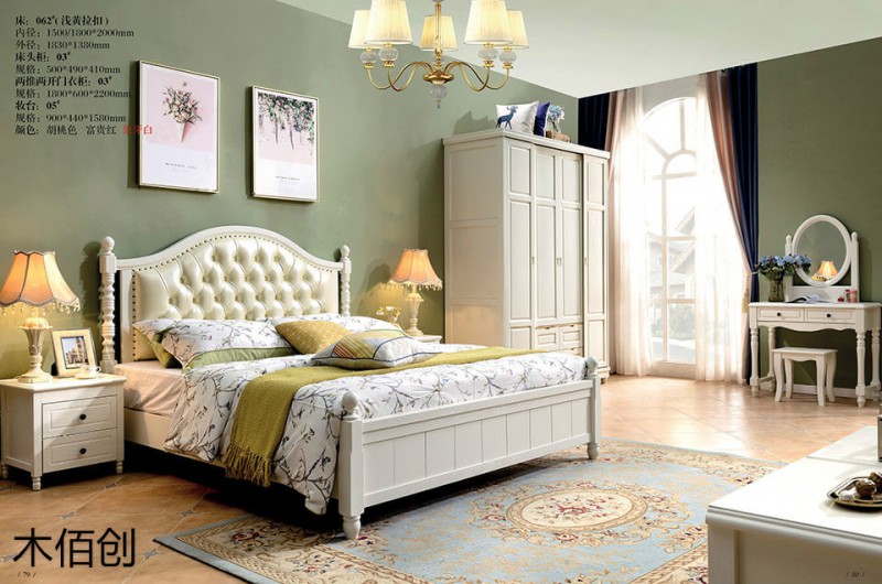 木佰創象牙白美式壓紋家具20