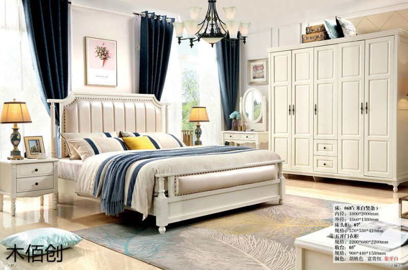 木佰創象牙白美式壓紋家具24