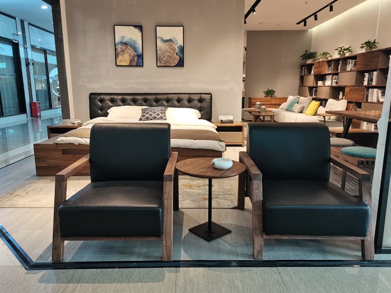 青侖德式極簡北美黑胡桃木家具展廳