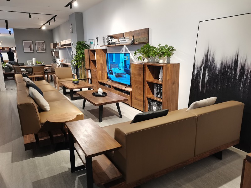 青侖德式極簡北美黑胡桃木家具展廳