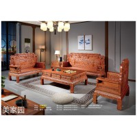 南康古典風格仿木家具，江西格木(印尼花梨)花梨色/酸枝紅家具廠家，美家園家具