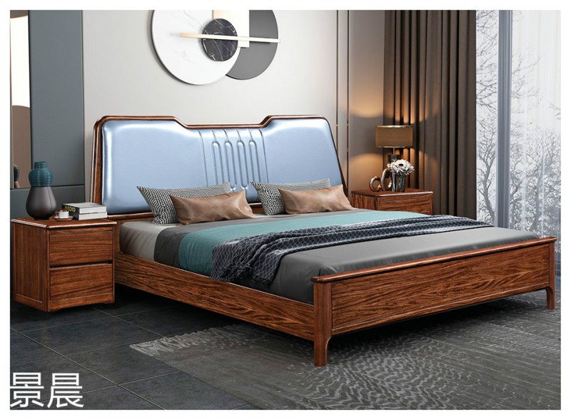 烏金木實木床2