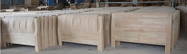 南康白坯實木床加工