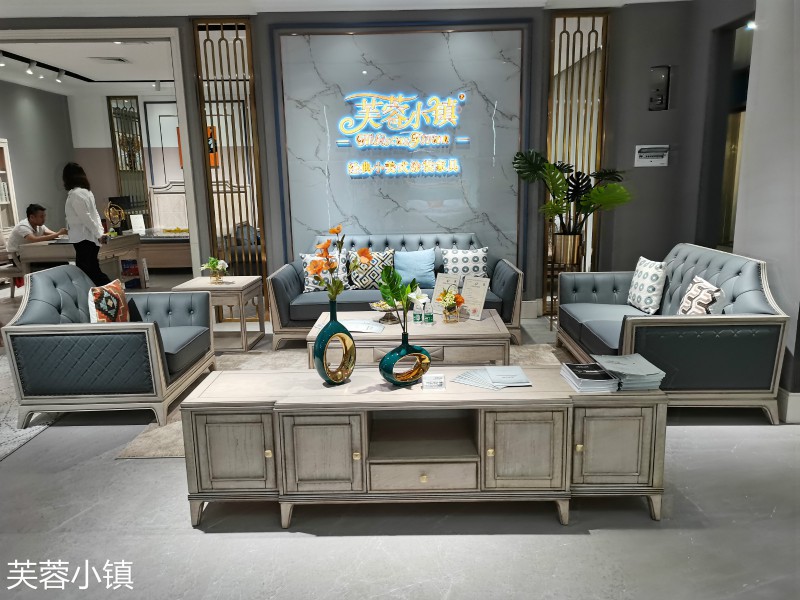 芙蓉小鎮現代輕奢美式櫻桃木家具展廳實拍2