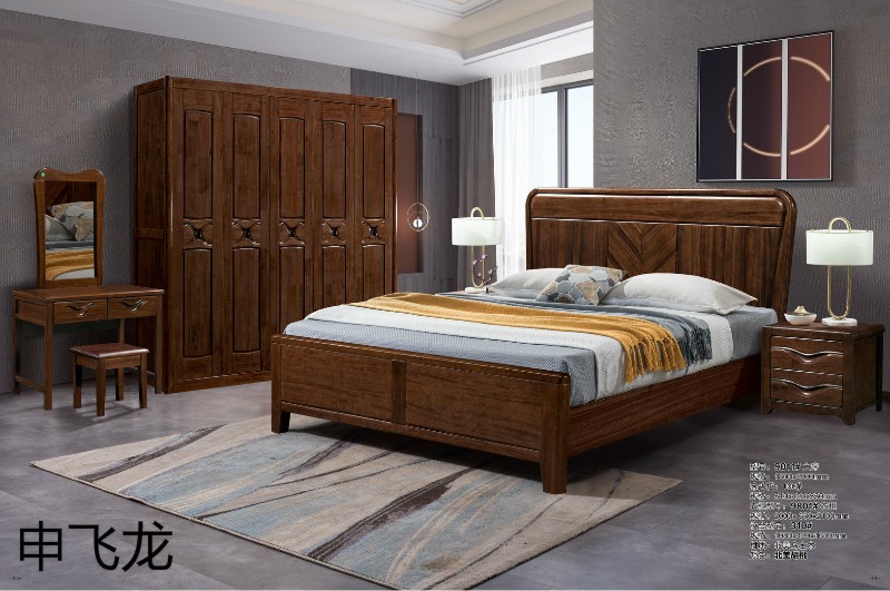 江西南康申飛龍烏金木床1