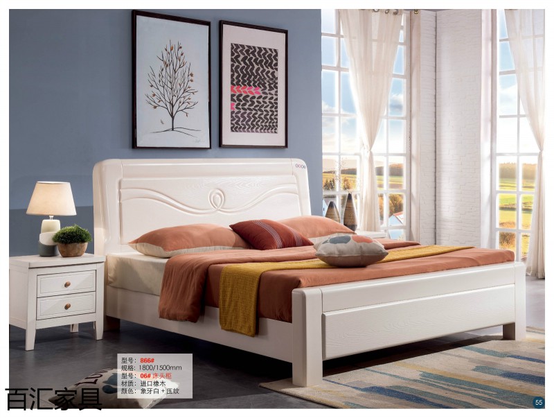 江西南康輕奢/北歐/壓紋/香檳+白實木床75