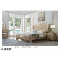 南康美式輕奢實木床,江西美式實木+皮布床廠家,美晨美奢家具品牌,域弘家具有限公司