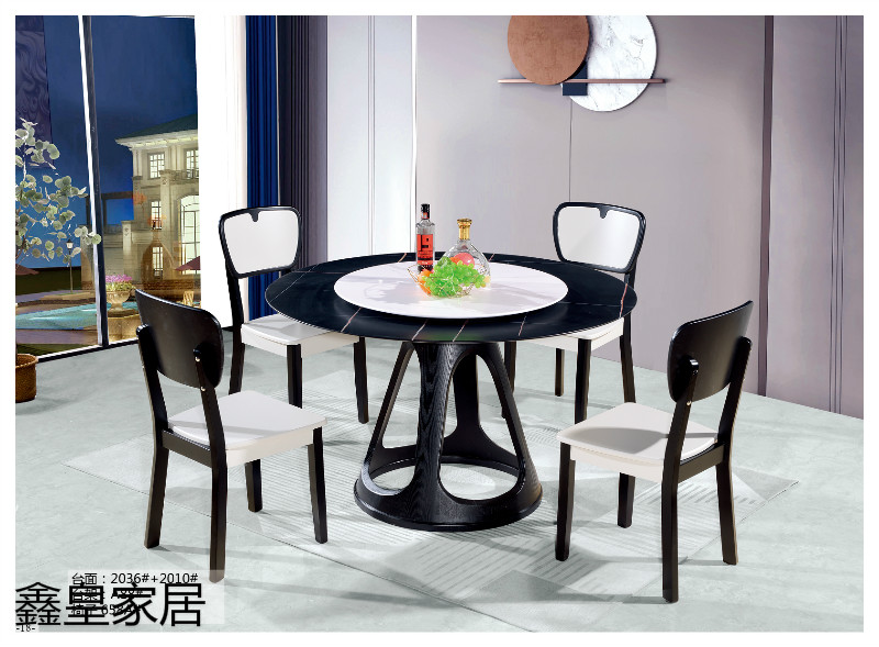 江西南康鑫皇微晶石、大理石、巖板餐桌椅16