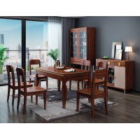 今晨至家烏金木西餐桌312#、餐椅308#