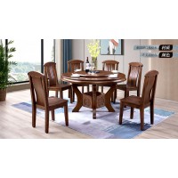 長樂家具北美胡桃色橡膠木555#餐桌