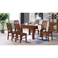 長樂家具北美胡桃色橡膠木669#餐桌