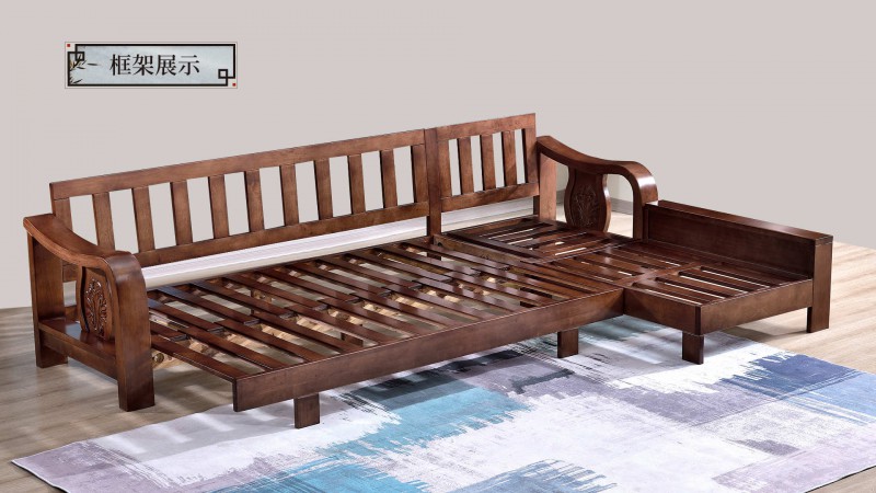 長樂家具北美胡桃色橡膠木602#沙發(fā)介紹5