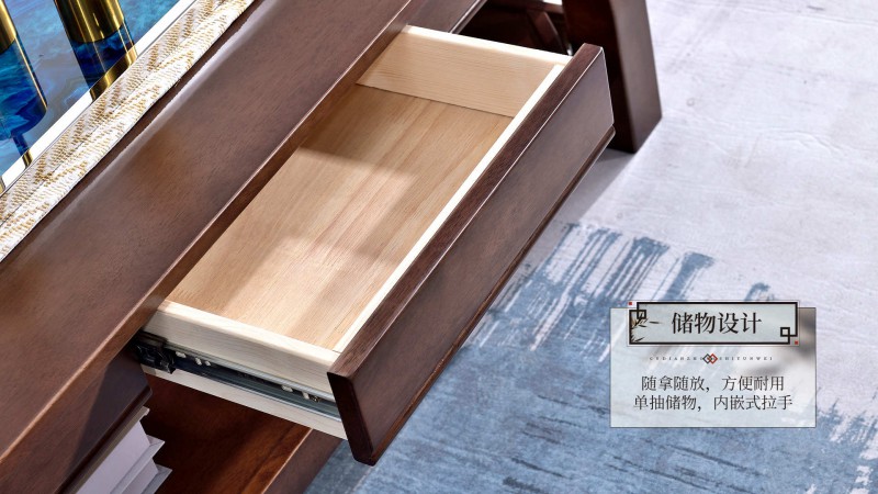 長樂家具北美胡桃色橡膠木602#沙發(fā)介紹11