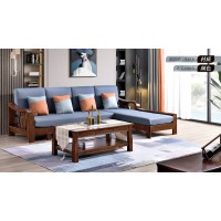 長樂家具北美胡桃色橡膠木602#沙發