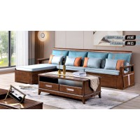 長樂家具北美胡桃色橡膠木8822#沙發