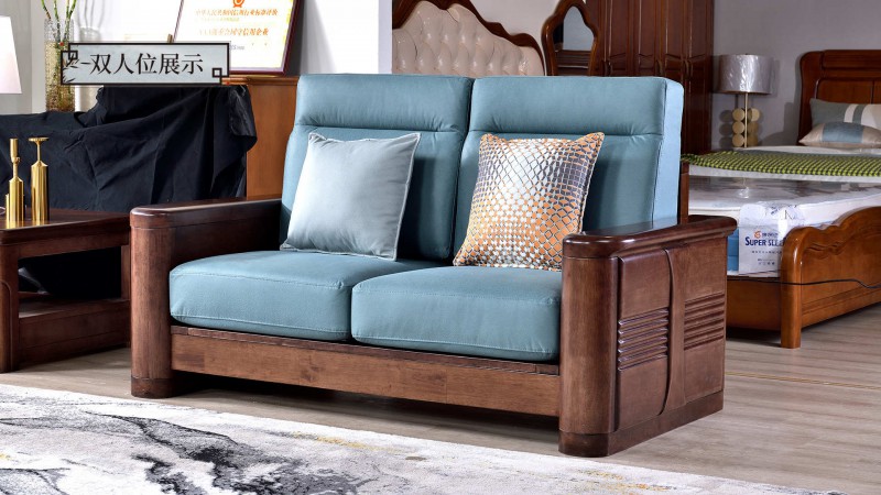長樂家具北美胡桃色橡膠木1909#沙發介紹13