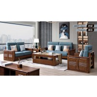 長樂家具北美胡桃色橡膠木1909#沙發