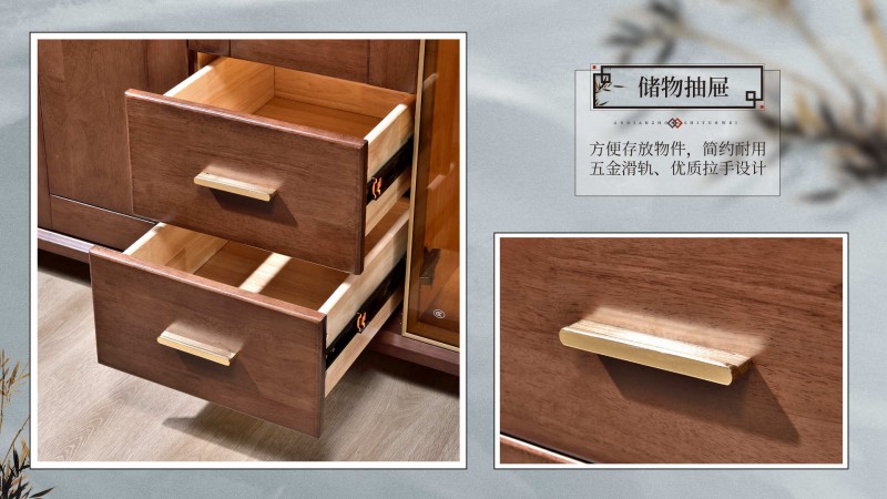 長樂家具北美胡桃色橡膠木2133#大床介紹12