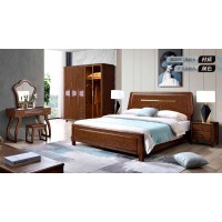長樂家具北美胡桃色橡膠木2132#大床