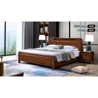 長樂家具北美胡桃色橡膠木2152#大床