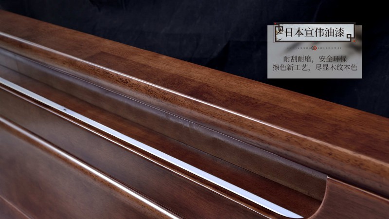 長(zhǎng)樂家具北美胡桃色橡膠木2152#大床介紹6