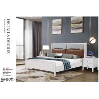 南康現代實木輕奢家具,江西現代輕奢實木床,珍珠白、香檳金色實木床廠家,興亞木業