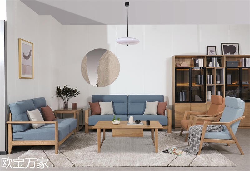 歐寶萬家現代時尚極簡白蠟木家具10