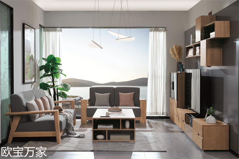 歐寶萬家現代時尚極簡白蠟木家具11