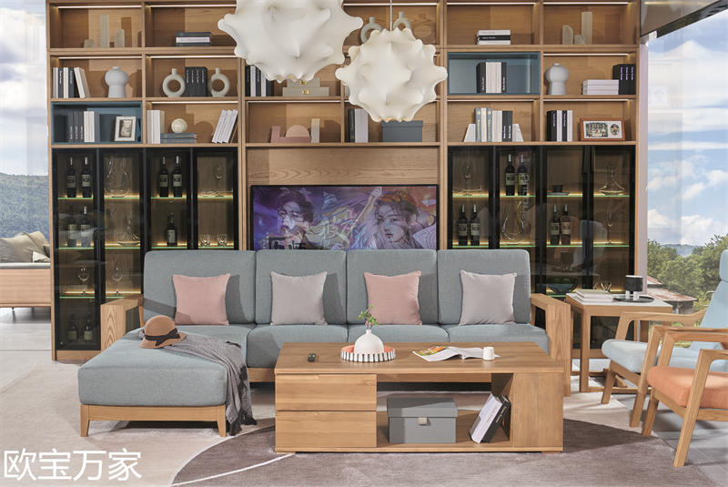 歐寶萬家現代時尚極簡白蠟木家具14