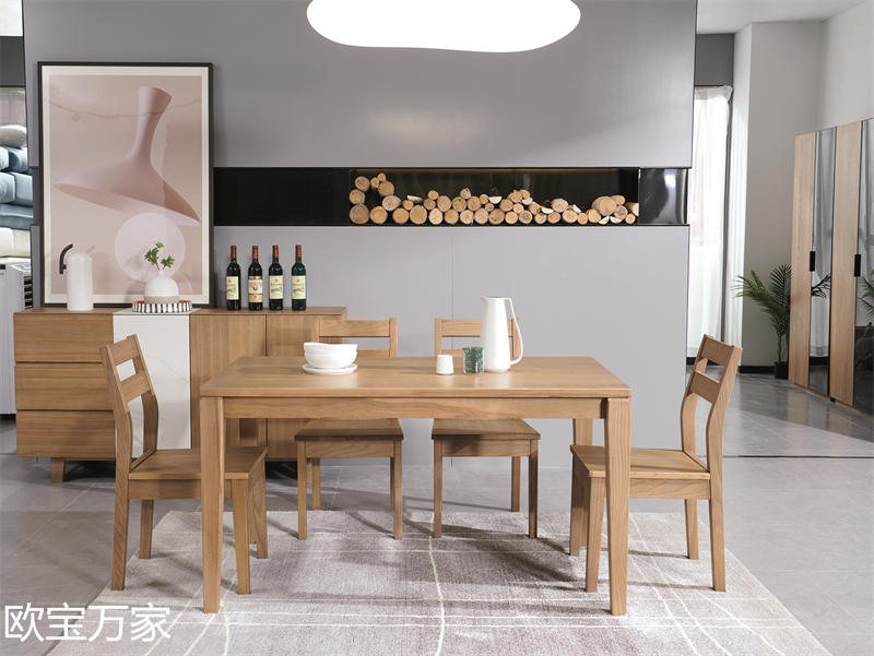 歐寶萬家現代時尚極簡白蠟木家具30