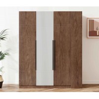 朗朝現(xiàn)代極簡(jiǎn)白蠟?zāi)炯揖撸篖2683#三門(mén)開(kāi)門(mén)衣柜（胡桃色）、L2681#邊柜