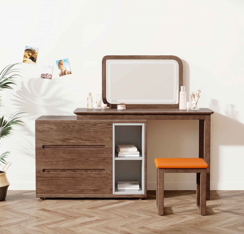 L2691#梳妝臺（胡桃色）、妝凳