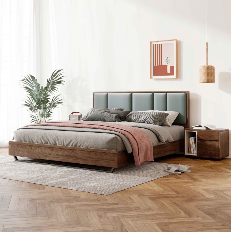 L2601#形象床（胡桃色）、L263#床頭柜