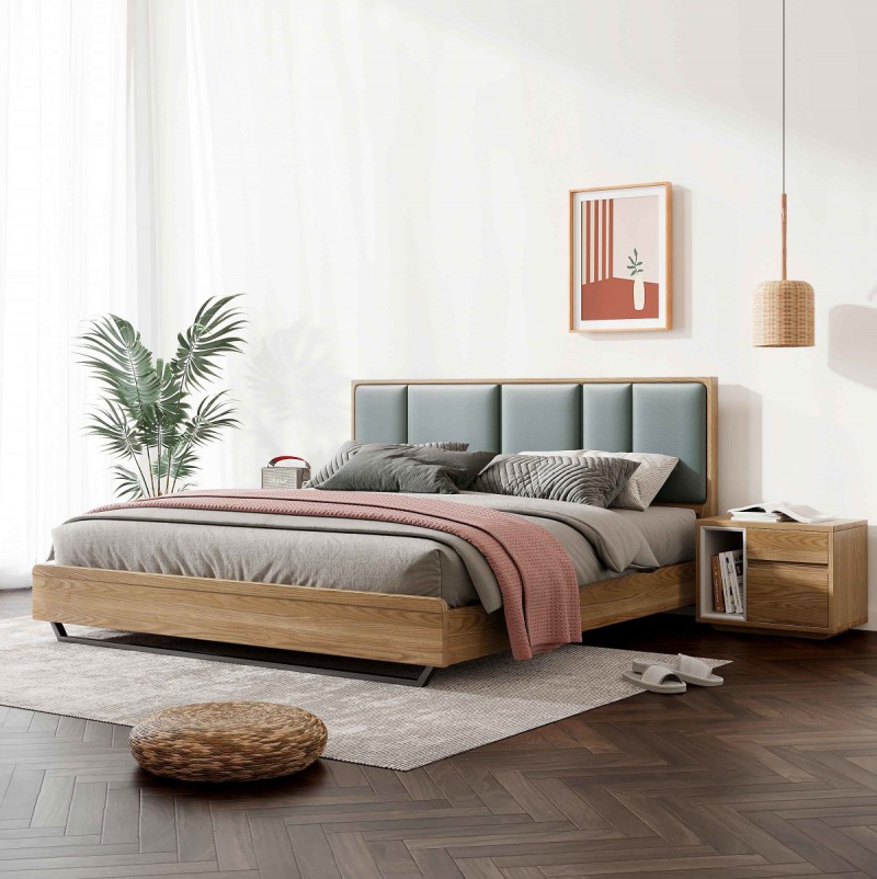 L2601#形象床（原木色）、L263#床頭柜