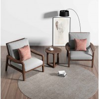 朗朝現代極簡白蠟木家具：L2831#休閑椅（胡桃色）