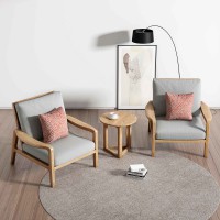 朗朝現代極簡白蠟木家具：L2831#休閑椅（原木色）