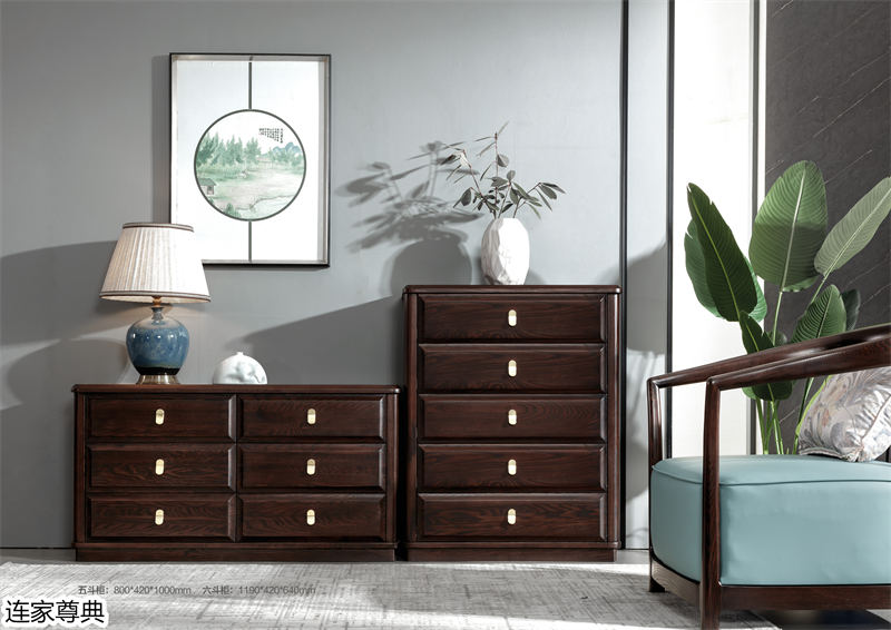 江西南康連家尊典現代中式白蠟木家具15