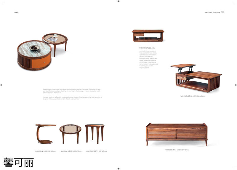 馨可麗現代極簡輕奢烏金木家具17