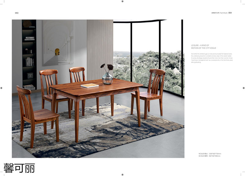 馨可麗現代極簡輕奢烏金木家具26