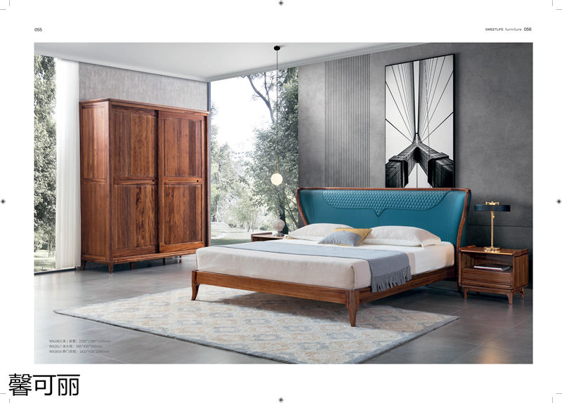 馨可麗現代極簡輕奢烏金木家具27