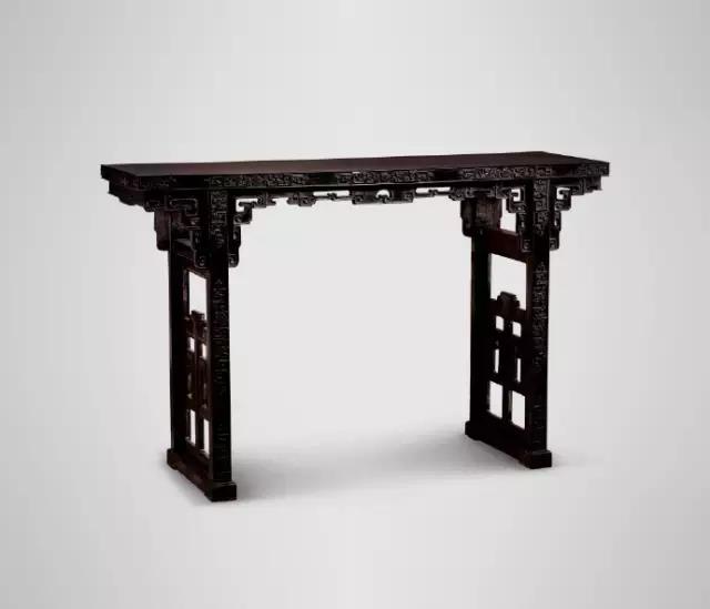 清紫檀夔龍紋平頭案