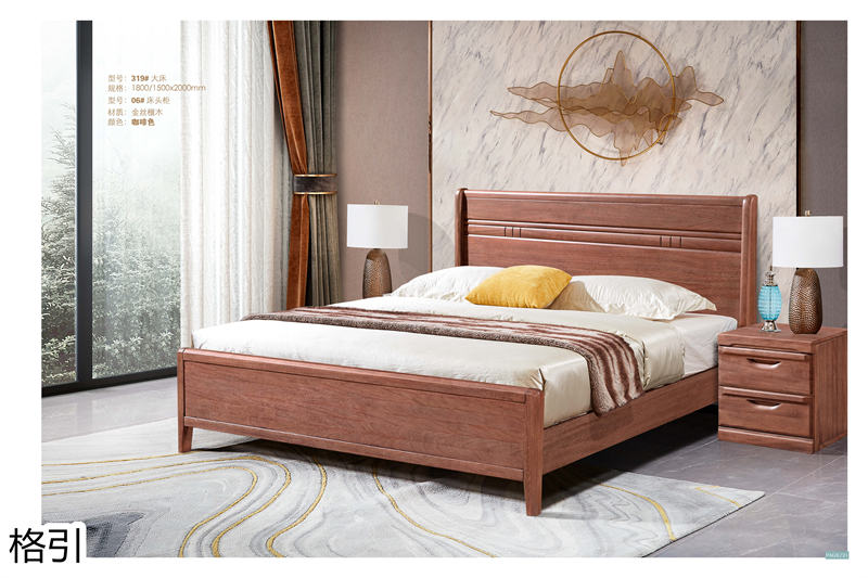 晶品家具&middot; 格引現代中式金絲檀木套房家具10