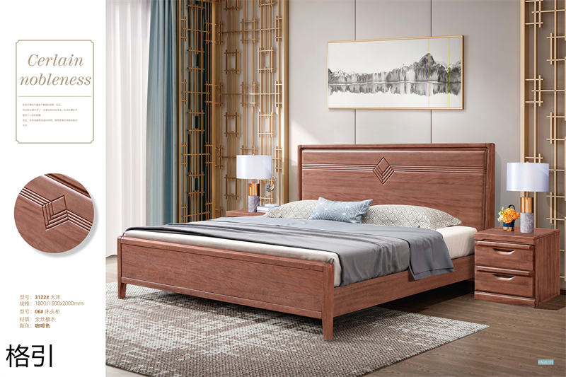 晶品家具&middot; 格引現代中式金絲檀木套房家具12