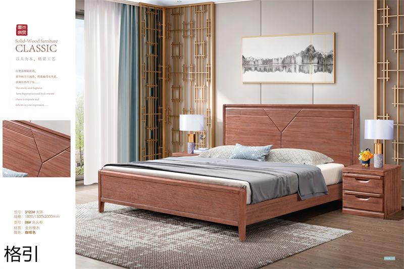 晶品家具&middot; 格引現代中式金絲檀木套房家具13