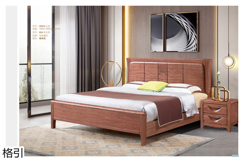 晶品家具&middot; 格引現代中式金絲檀木套房家具17